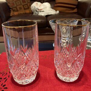 Vintage Cristal d'Arques Longchamp Gold Trim Tumbler (Pair)